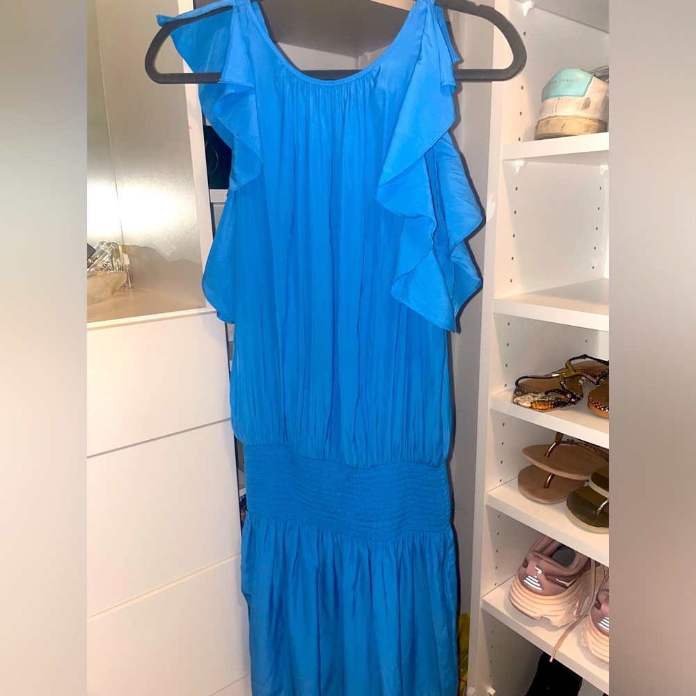 Ramy Brook Blue Short Sleeve Dress Size L